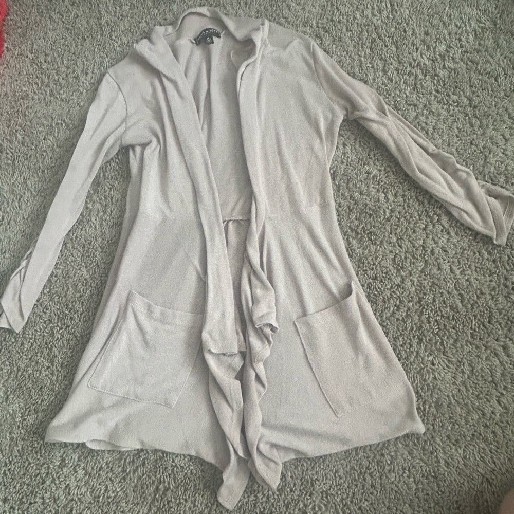About A Girl Cream Cardigan Sweater Lightweight Knit